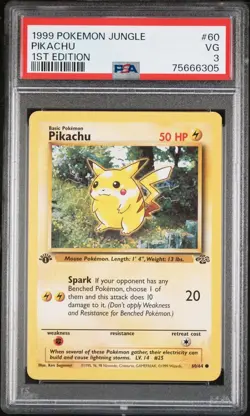1999 POKEMON JUNGLE | 1ST EDITION #60 PIKACHU - Image 1