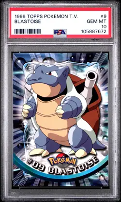 1999 TOPPS POKEMON TV #9 BLASTOISE PSA 10 - Image 1