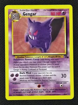 Gengar 20/62 Rare Fossil Pokemon NM - Image 1