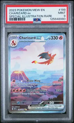 2023 POKEMON MEW EN-151 SPECIAL ILLUSTRATION RARE #199 CHARIZARD EX PSA 9 - Image 1