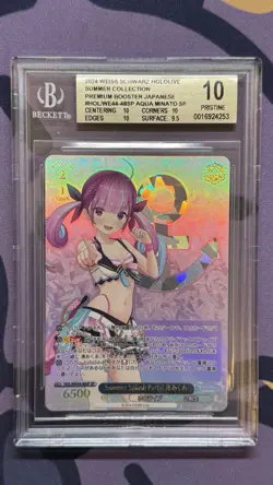 Weiss Schwarz Hololive Summer Collection Minato Aqua HOL/WE44-48SP SP BGS 10 - Image 1