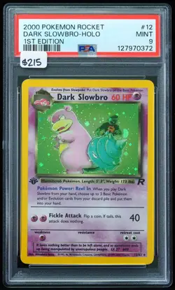2000 Dark Slobro-Holo #12 First Edition PSA 9 Pokemon Card - Image 1