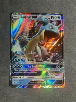 Pokemon TCG Lapras GX Holo Ultra Rare Card Sun & Moon Base Set 35/149 - Image 1