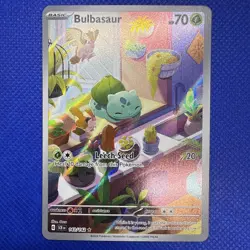 Pokemon TCG Bulbasaur Holo Card Illustration Stellar Crown Rare 143/142 - Image 1
