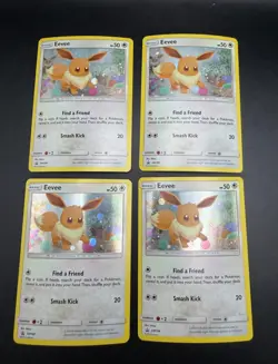 Lot of 4x 2019 Pokemon Sun & Moon Rare Holo PROMO Eevee Cards SM184 - Image 1