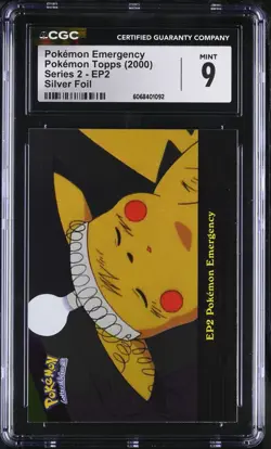 CGC 9 MINT Pokemon Emergency Topps 2000 Series 2 EP2 Silver Foil Pokemon Card - Image 1
