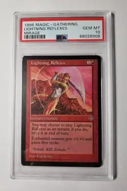 1996 Mirage Lightning Reflexes Magic The Gathering MTG PSA 10 Gem Mint Pop 1 - Image 1