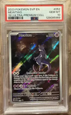 2023 POKEMON SVP EN-SV BLACK STAR PROMO 151 ULTRA-PREM COLL #052 MEWTWO PSA 10 - Image 1