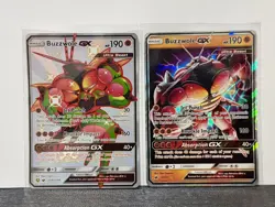 Pokemon Buzzwole gx + Shiny Buzzwole GX SV68/SV94 ultra rare holo Hidden fates - Image 1