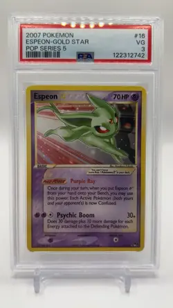 2007 POKEMON POP SERIES 5 #16 ESPEON-GOLD STAR PSA 3 - Image 1