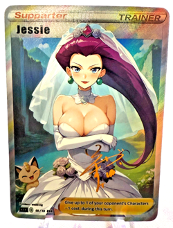Waifu Pokemon Full Art Jessie Wedding Dress Beautiful Cosplay Holo NM - Image 1
