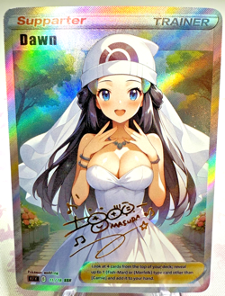 Waifu Pokemon Full Art Dawn Wedding Dress Beautiful Cosplay Holo NM - Image 1