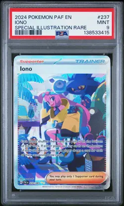 2024 POKEMON PAF EN-PALDEAN FATES SPECIAL ILLUSTRATION RARE #237 IONO PSA 9 - Image 1