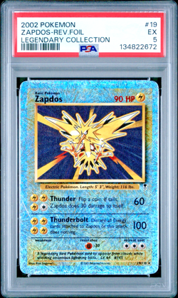PSA 5 2002 Pokemon Legendary Collection Zapdos 19/110 Reverse Holo Foil WOTC - Image 1