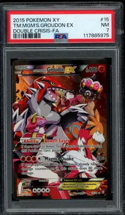 Pokemon PSA 7 Team Magma's Groudon EX 15/34 XY Double Crisis Full Art Near Mint - Image 1