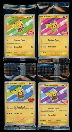 SET (4) - Pokemon Pikachu Batik 101 154 155 190/SV-P Sealed Promo Lot Indonesia - Image 1