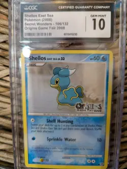 Pokemon Shellos East Sea Origins Game Fair Promo from Secret Wonders in a CGC 10 - Image 1