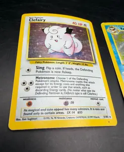 Lot of 2 Vintage 1999 HOLO Pokemon Cards: Clefairy & Vaporeon - Image 2