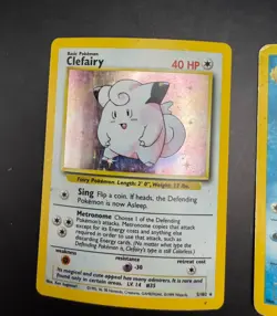Lot of 2 Vintage 1999 HOLO Pokemon Cards: Clefairy & Vaporeon - Image 3