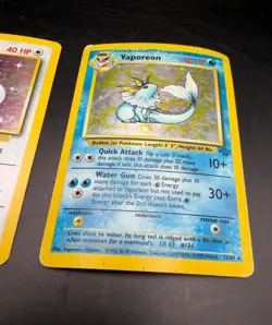 Lot of 2 Vintage 1999 HOLO Pokemon Cards: Clefairy & Vaporeon - Image 4