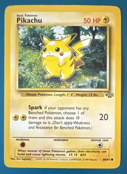 Pikachu 60/64 – Jungle Set – 1999 Pokemon Card – Common – WOTC - Image 1