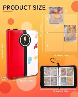 Pokemon Trading Card Binder Holds 400 Cards Double Sided MTG Collectible TCG CCG - Image 3