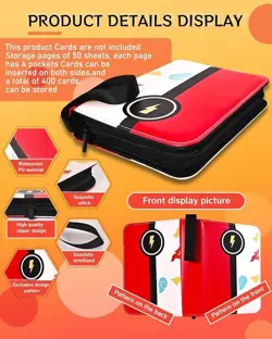 Pokemon Trading Card Binder Holds 400 Cards Double Sided MTG Collectible TCG CCG - Image 4