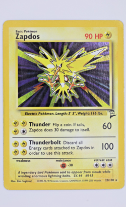 2000 Pokemon – Zapdos – Base Set 2 – Holo Rare 20/130 [MP - LP] - Image 3