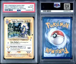 2021 POKEMON SWSH BLACK STAR PROMO CELEBRATIONS COLL LIGHT TOXTRICITY-HOLO PSA 8 - Image 2