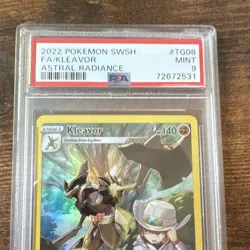 Pokemon Kleavor TG08/30 Astral Radiance Ultra Rare Full Art Holo PSA 9 2022 - Image 3