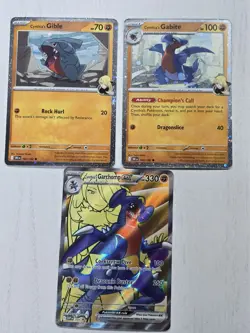 Pokemon Cynthia's Gible, Gabite, Garchomp Premium Collection Promos Cosmos Holo - Image 1