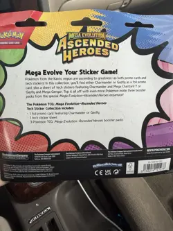 Pokemon Mega Evolution–Ascended Heroes Sticker Pack Charmander Promo + 3 Booste… - Image 1