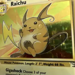 1999 Pokemon TCG Raichu Fossil 14/62 Holo 1st Edition Holo Rare - EX-NM - Image 4