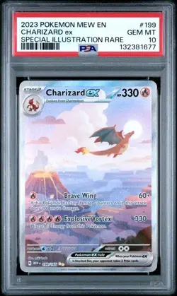2023 POKEMON MEW EN-151 SPECIAL ILLUSTRATION RARE #199 CHARIZARD EX PSA 10 - Image 1