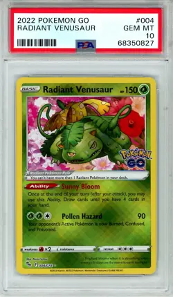 2022 Pokemon Go Radiant Venusaur #004 PSA 10 GEM MINT - Image 1