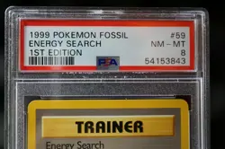 1999 POKEMON FOSSIL ENERGY SEARCH 1ST EDITION #59 PSA 9 MINT 59/62 6254 - Image 2