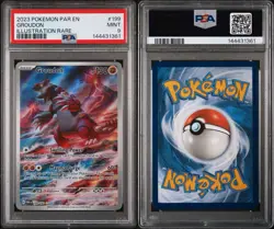2023 POKEMON PAR EN-PARADOX RIFT ILLUSTRATION RARE #199 GROUDON PSA 9 - Image 3