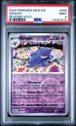 2023 POKEMON MEW EN-151 REVERSE HOLO 094 GENGAR PSA 9 - Image 1