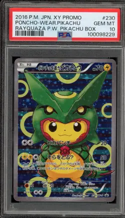 Pokemon Poncho-Wearing Pikachu Rayquaza Japanese Full Art Promo 230/XY-P PSA 10 - Image 1