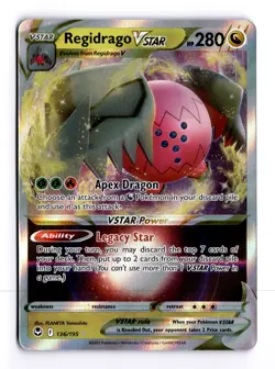 Regidrago VSTAR 136/195 Silver Tempest Holo Ultra Rare Pokemon Light Play+ - Image 1