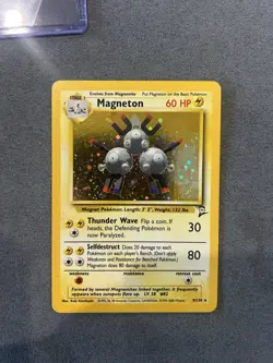 Pokemon TCG Magneton Base Set 2 Holo Unlimited Rare Card 9/130 LP Condition - Image 1