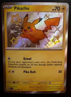 Pikachu 131/091 Shiny Rare Paldean Fates Pokemon Near Mint - Image 1
