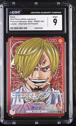 ✨ CGC 9 One Piece Sanji L Alternate Art PRB01-001 Premium Booster jpn - Image 1