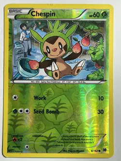 Chespin (8) Reverse Holo XY - BREAKthrough 8/162 MP-LP Pokemon Card - Image 1
