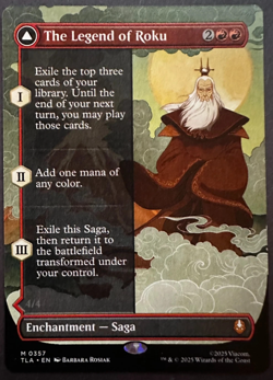 The Legend of Roku MINT Borderless 357 Avatar TLA MTG Mythic Unplayed Regular NM - Image 1