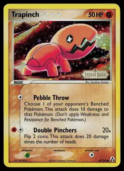 Pokemon Card - Trapinch Legend Maker 67/92 Common Reverse Holo Stamped - Image 1