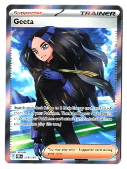 Geeta 218/197 - Pokemon Obsidian Flames Full Art Trainer Ultra Rare Holo Foil NM - Image 1