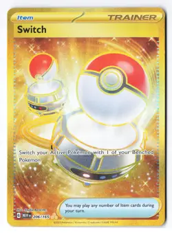 Switch 206/165 - Pokemon Scarlet & Violet 151 Hyper Rare Gold Full Art Holo NM - Image 1