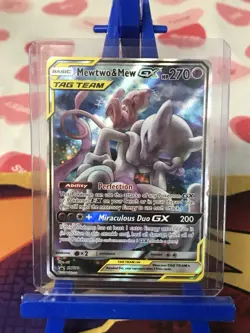 Pokemon TCG Mewtwo & Mew GX Tag Team Black Star Promo SM191 MP/LP Rare Free Ship - Image 1