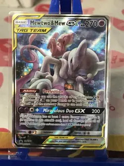 Pokemon TCG Mewtwo & Mew GX Tag Team Black Star Promo SM191 MP/LP Rare Free Ship - Image 2